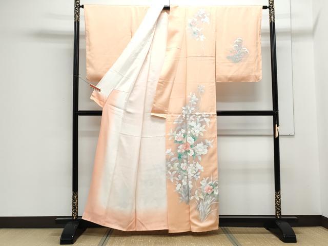 平和屋着物■訪問着　刺繍　草花文　暈し染め　正絹　逸品　CABF1903th