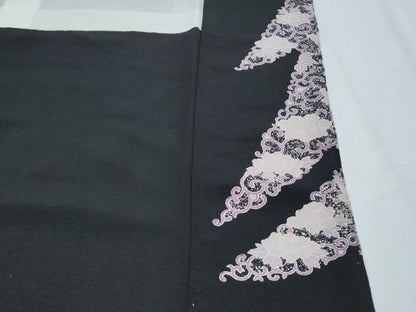 平和屋着物■豪華黒留袖　駒刺繍　飛鶴文　正絹　逸品　CABF1906th