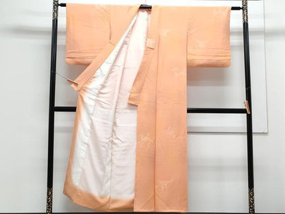 平和屋着物■上質な小紋　地紋起こし　遠山文　暈し染め　正絹　逸品　CABF1909th