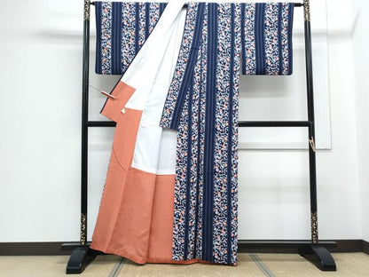 平和屋着物■小紋　花間道　洗える着物　CABF1921th