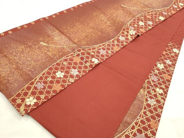 平和屋着物◎六通柄袋帯 唐織 紐花文 金糸 正絹 逸品 CABF2012qe