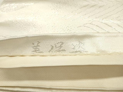平和屋着物◎六通柄袋帯 美保姿 孔雀花文 銀糸 正絹 逸品 CABF2017qe