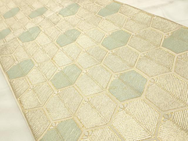 平和屋着物◎西陣 服部織物謹製 六通柄袋帯 亀甲松葉文 金糸 正絹 逸品 CABF2066qe