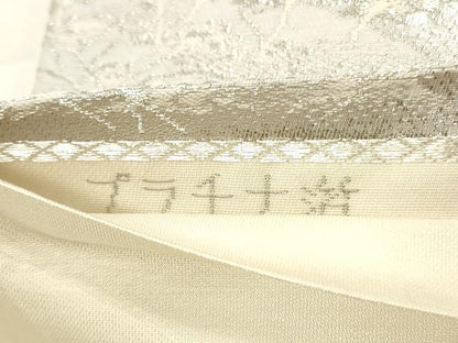 平和屋着物◎六通柄袋帯　風景文　プラチナ箔　正絹　逸品　CABF2076qe