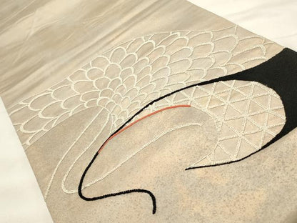 平和屋着物◎中国三大刺繍　相良刺繍　総刺繍　太鼓柄袋帯　飛鶴文　正絹　逸品　CABF2084qe