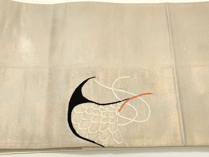 平和屋着物◎中国三大刺繍　相良刺繍　総刺繍　太鼓柄袋帯　飛鶴文　正絹　逸品　CABF2084qe