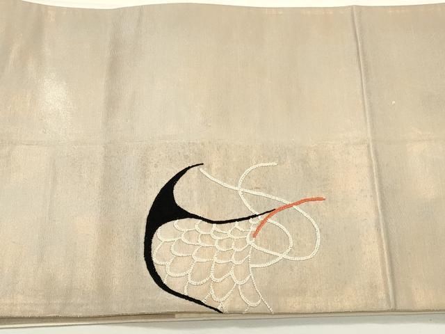 平和屋着物◎中国三大刺繍　相良刺繍　総刺繍　太鼓柄袋帯　飛鶴文　正絹　逸品　CABF2084qe