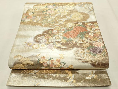 平和屋着物◎九百佐賀錦 六通柄袋帯 唐織 御所解文 金糸 正絹 逸品 CABF2113qe