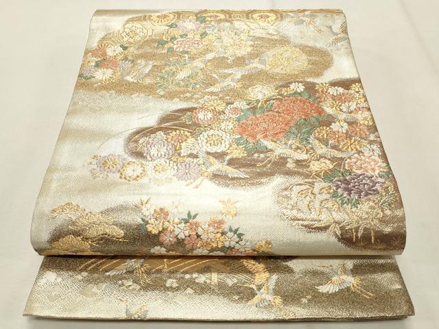 平和屋着物◎九百佐賀錦 六通柄袋帯 唐織 御所解文 金糸 正絹 逸品 CABF2113qe
