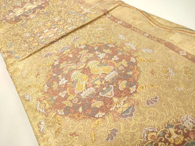平和屋着物◎六通柄袋帯 唐織 正倉院花鳥文 金銀糸 正絹 逸品 CABF2114qe