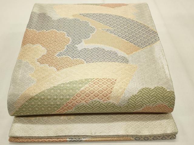 平和屋着物◎佐賀錦 六通柄袋帯 二重箔 地紙吉祥文 金糸 正絹 逸品 CABF2116qe