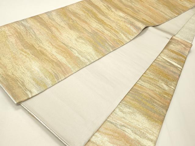 平和屋着物◎六通柄袋帯 綴れ 霞文 金銀糸 正絹 逸品 CABF2122qe