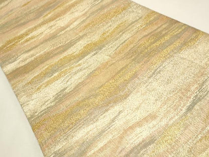 平和屋着物◎六通柄袋帯 綴れ 霞文 金銀糸 正絹 逸品 CABF2122qe