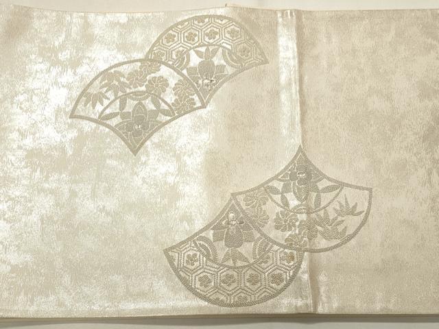 平和屋着物◎中国三大刺繍 相良刺繍 総刺繍 太鼓柄袋帯 花青海波 銀糸 正絹 逸品 CABF2126qe