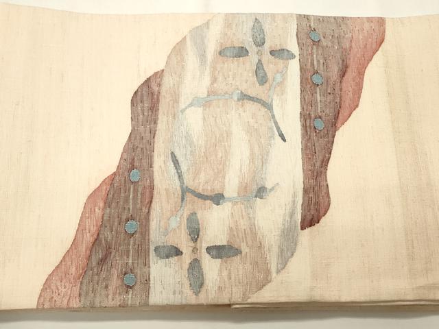 平和屋着物●太鼓柄袋帯　紬地　すくい織　風景草花文　正絹　逸品　CABC5294hy 平和屋着物○太鼓柄袋帯 絞り 辻が花 金通し地 正絹 逸品 CABB9244hy