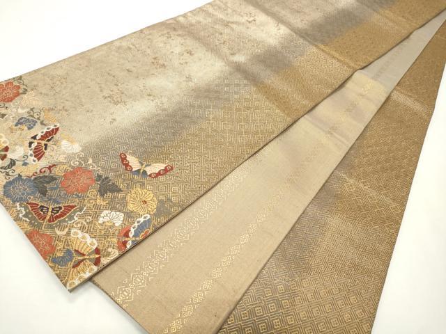 平和屋着物◎佐賀錦　両面　全通柄袋帯　唐織　吉祥霞文　金糸　正絹　逸品　CABF2153qe