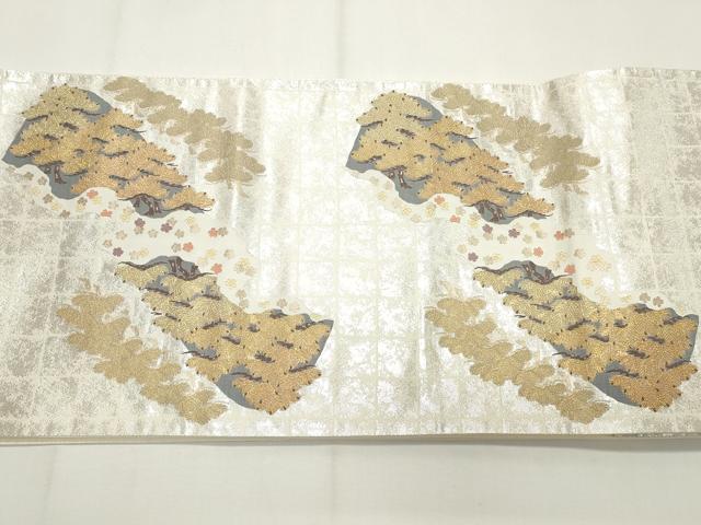 平和屋着物◎六通柄袋帯　新六通優都里　遠山松文　金銀糸　正絹　逸品　CABF2176qe