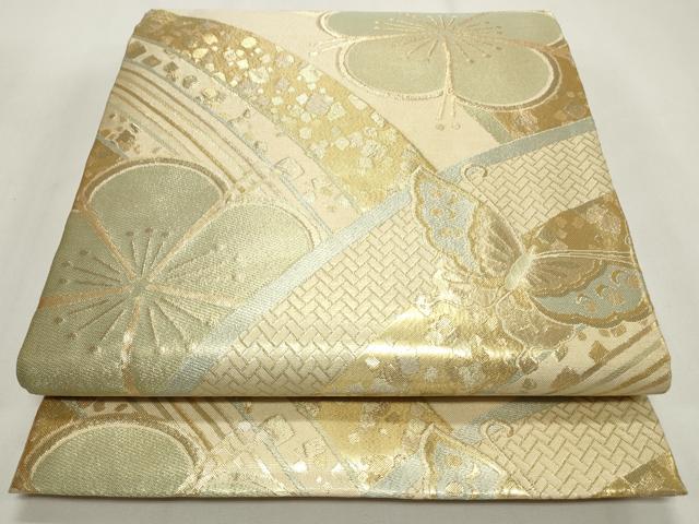 平和屋着物◎佐賀錦　六通柄袋帯　桜　さくら　金銀糸　正絹　逸品　CABF2180qe