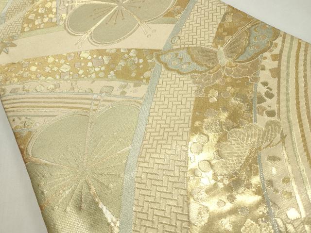 平和屋着物◎佐賀錦　六通柄袋帯　桜　さくら　金銀糸　正絹　逸品　CABF2180qe