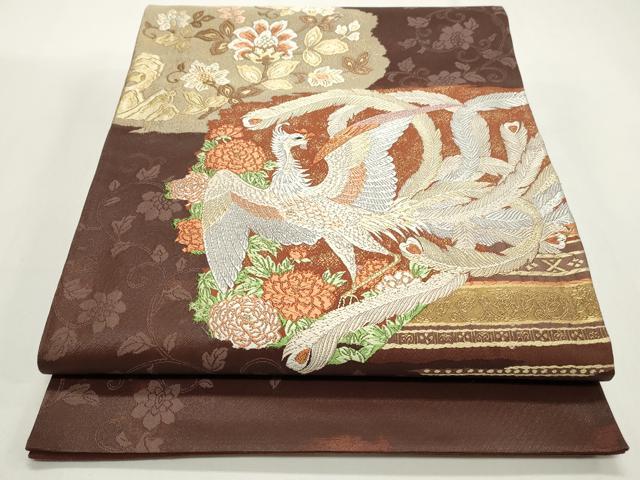 平和屋着物◎六通柄袋帯　唐織　鳳凰花文　正絹　逸品　CABF2186qe