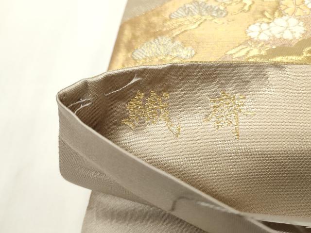 平和屋着物◎六通柄袋帯　風景花文　金糸　正絹　逸品　CABF2188qe