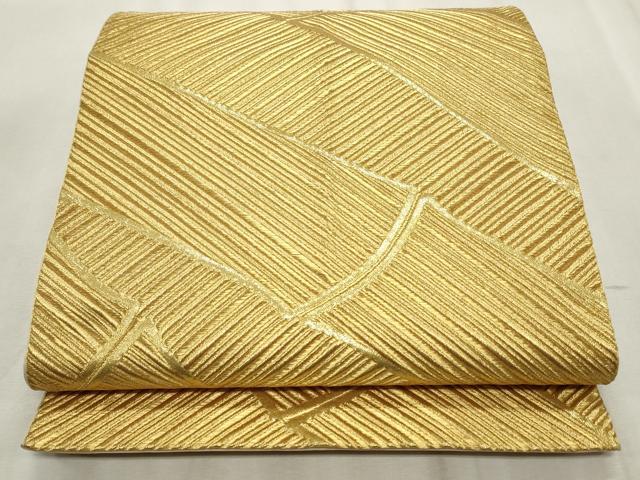 平和屋着物◎全通柄袋帯　竹　金糸　正絹　逸品　CABF2215qe