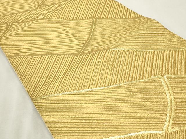 平和屋着物◎全通柄袋帯　竹　金糸　正絹　逸品　CABF2215qe