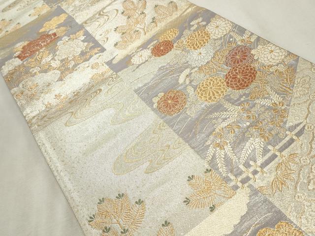 平和屋着物◎九百佐賀錦　六通柄袋帯　唐織　蒔絵　金銀糸　正絹　逸品　CABF2217qe