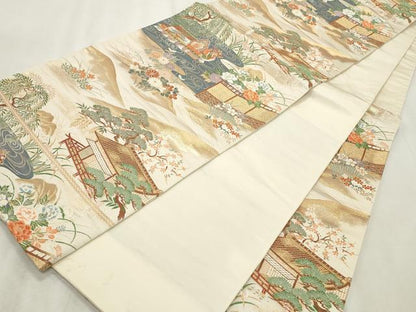 平和屋着物◎六通柄袋帯 唐織 車折三船祭 金糸 正絹 逸品 CABF2218qe