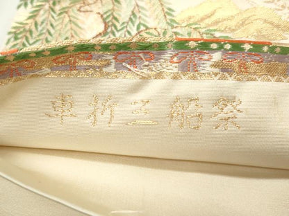 平和屋着物◎六通柄袋帯 唐織 車折三船祭 金糸 正絹 逸品 CABF2218qe