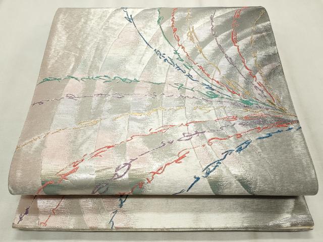 平和屋着物◎六通柄袋帯　いろは唄　金銀糸　正絹　逸品　CABF2220qe