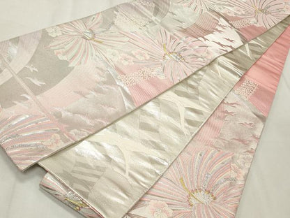 平和屋着物◎両面 六通柄袋帯 唐織 花鳥文 金銀糸 正絹 逸品 CABF2259qe
