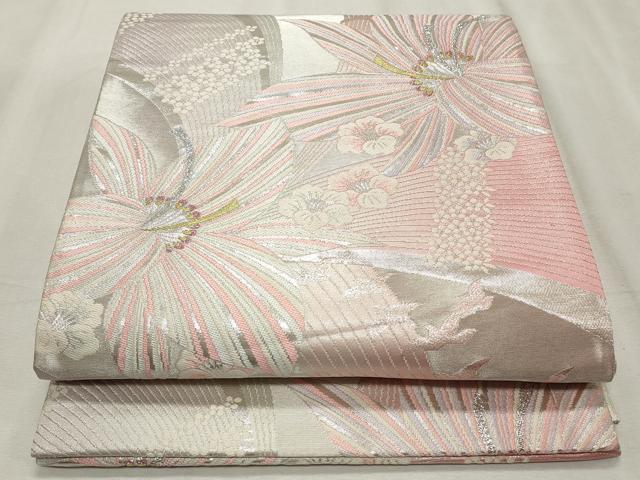 平和屋着物◎両面 六通柄袋帯 唐織 花鳥文 金銀糸 正絹 逸品 CABF2259qe