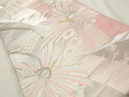 平和屋着物◎両面 六通柄袋帯 唐織 花鳥文 金銀糸 正絹 逸品 CABF2259qe