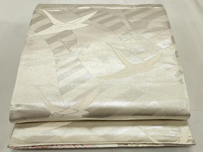 平和屋着物◎両面 六通柄袋帯 唐織 花鳥文 金銀糸 正絹 逸品 CABF2259qe