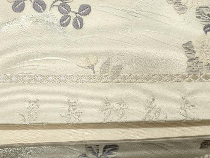 平和屋着物◎六通柄袋帯 唐織 道長競花文 銀糸 正絹 逸品 CABF2263qe