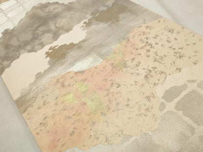平和屋着物◎六通柄袋帯 霞文 金銀糸 引箔 正絹 逸品 CABF2266qe