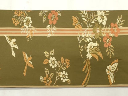 平和屋着物◎九寸名古屋帯 唐織 枝花鳥舞蝶文 金糸 正絹 逸品 CABF2278qe