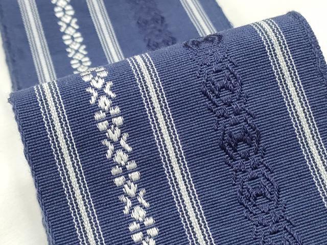 平和屋着物◎男性　本場筑前博多織　角帯　献上　正絹　逸品　CABF2287qe