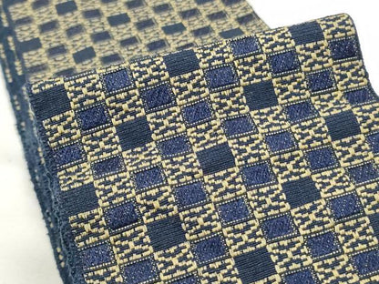 平和屋着物◎男性　本場筑前博多織　角帯　市松文様　未使用　CABF2299qe