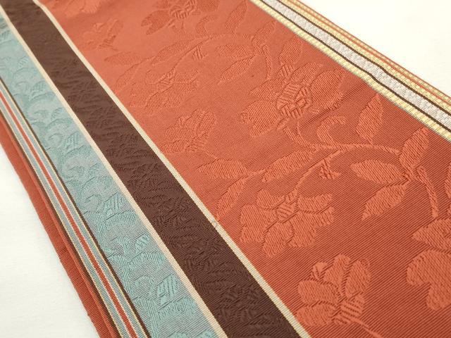 平和屋着物◎本場筑前博多織 半幅帯 花間道 正絹 逸品 CABF2309qe