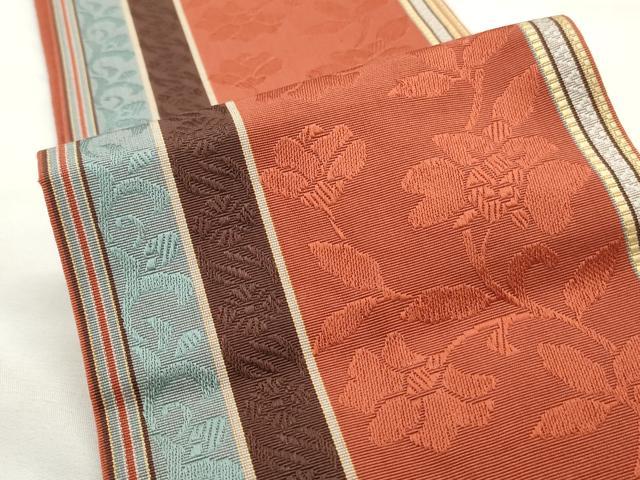 平和屋着物◎本場筑前博多織 半幅帯 花間道 正絹 逸品 CABF2309qe