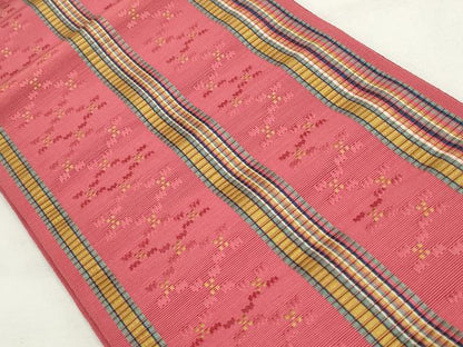 平和屋着物◎本場筑前博多織 半幅帯 間道 正絹 逸品 CABF2310qe