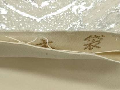 平和屋着物◎六通柄 本袋帯 正倉院花文 銀糸 正絹 逸品 CABF2332qe