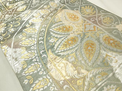 平和屋着物◎六通柄袋帯 正倉院花唐草文 金銀糸 正絹 逸品 CABF2344qe