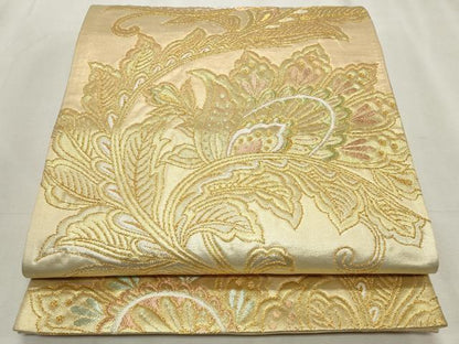 平和屋着物◎六通柄袋帯 更紗花唐草文 金銀糸 正絹 逸品 CABF2345qe