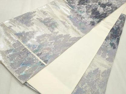平和屋着物◎六通柄袋帯 蔵王高原 銀糸 引箔 正絹 逸品 CABF2350qe