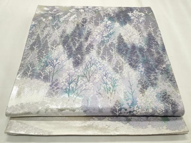 平和屋着物◎六通柄袋帯 蔵王高原 銀糸 引箔 正絹 逸品 CABF2350qe