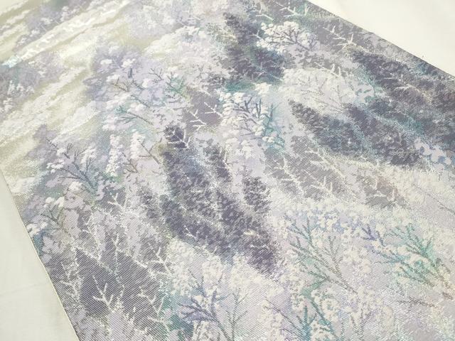 平和屋着物◎六通柄袋帯 蔵王高原 銀糸 引箔 正絹 逸品 CABF2350qe