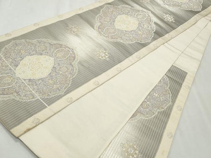 平和屋着物◎六通柄袋帯　正倉院花文　金銀糸　正絹　逸品　CABF2356qe